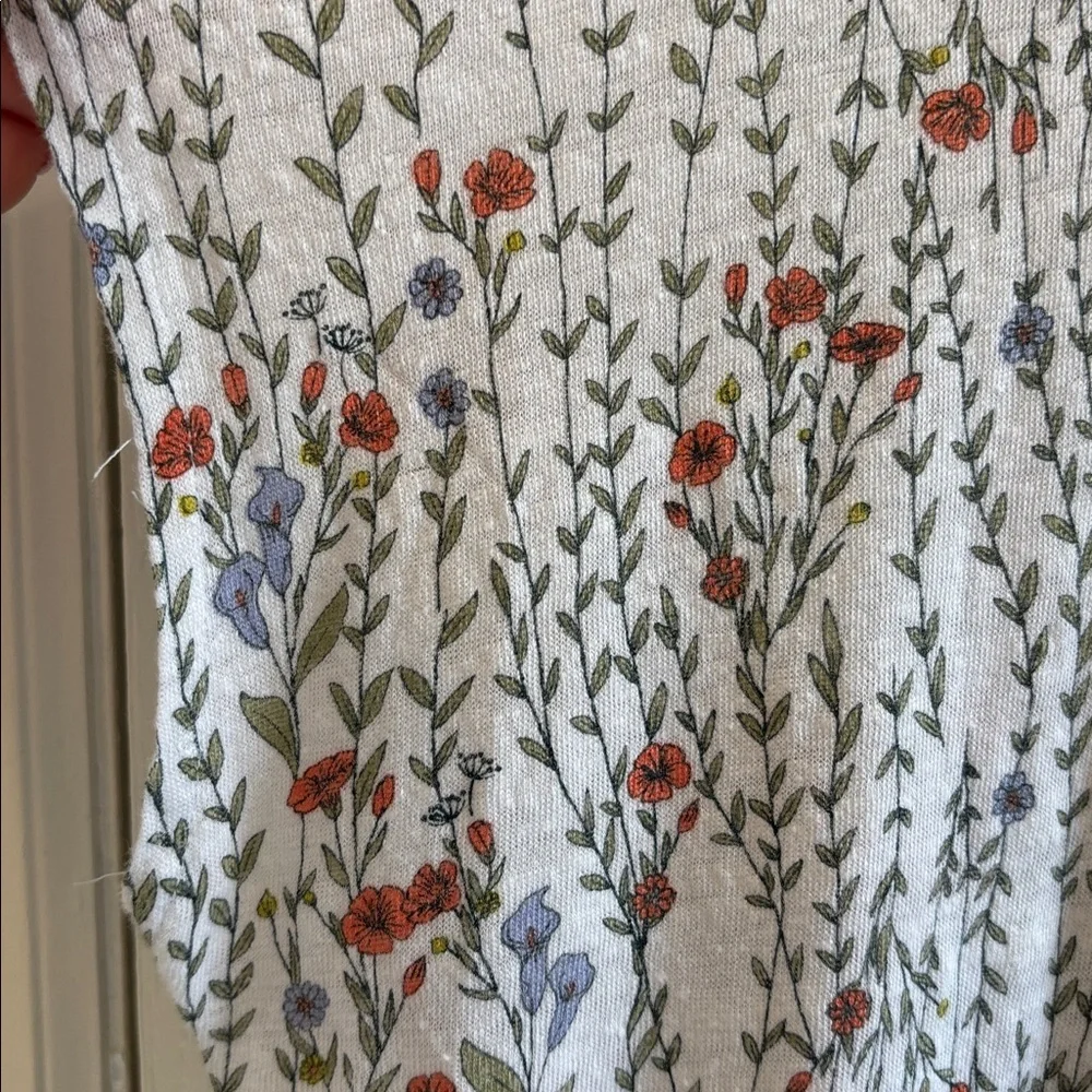 RACHEL ZOE WHITE/ BLUE/ORANGE FLOWER DESIGN 100% LINEN
BUTTON DOWN THE BACK XL - Picture 4 of 8